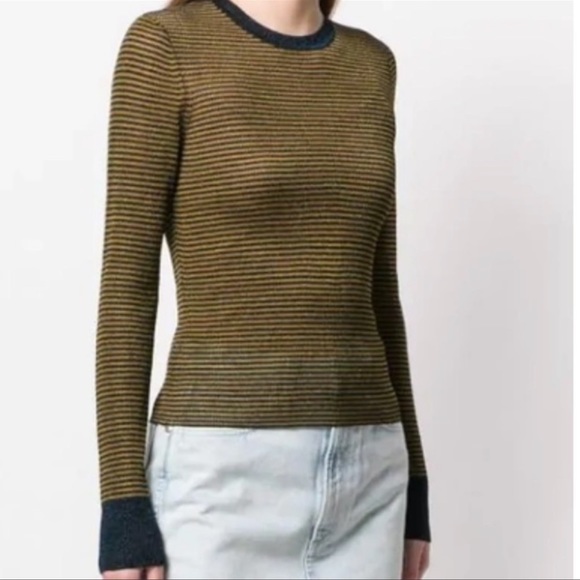 Rag & Bone Raina Metallic Thread Striped
Sweater in Blue Gold - XS gently used - Picture 6 of 13